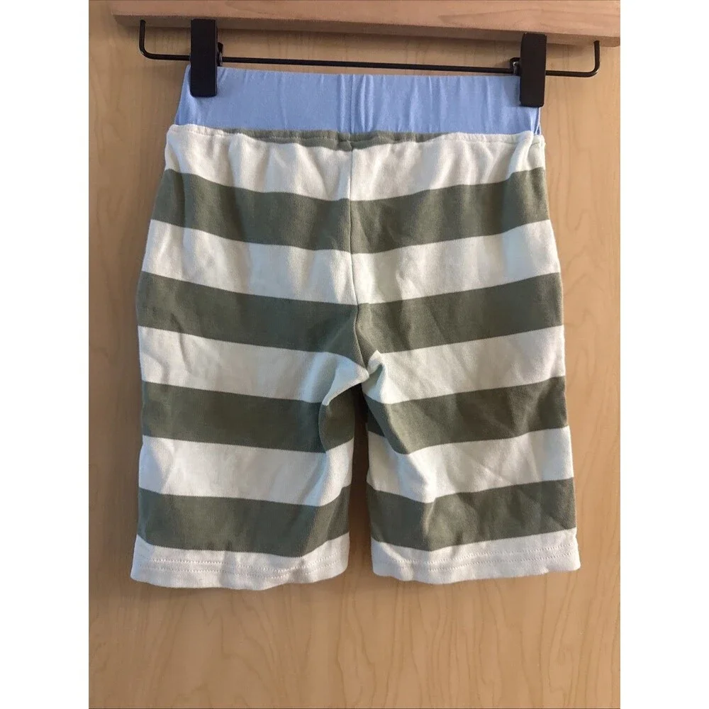 Matilda Jane green striped shorts with a blue elastic waistband Size 2